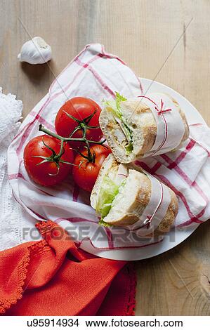 Picture - Ciabatta and tomatoes. Fotosearch