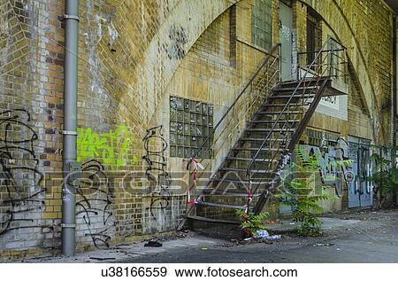Stock Photo - City building with graffiti, Berlin, Germany. Fotosearch