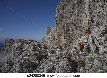 Climber in Brenta Dolomites, Italy View Large Photo Image Stock Photograph - Climber in Brenta Dolomites, Italy. Fotosearch