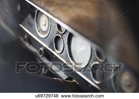 Dashboard of vintage car View Large Photo Image Stock Photo - Dashboard of vintage car. Fotosearch