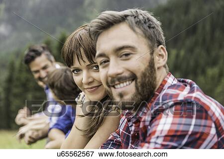 Friends in holiday snapshot View Large Photo Image Stock Photo - Friends in holiday snapshot. Fotosearch