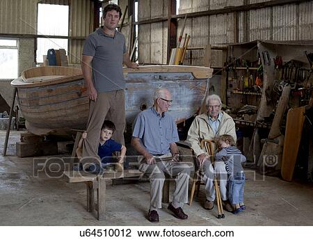 Group portrait of four generations of male boat builders View Large Photo Image Stock Image - Group portrait of four generations of male boat builders. Fotosearch