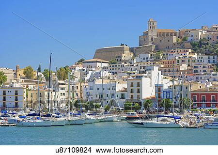 Harbour, Ibiza town, Ibiza, Balearic Islands, Spain View Large Photo Image Picture - Harbour, Ibiza town, Ibiza, Balearic Islands, Spain. Fotosearch