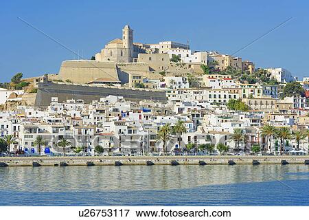 Stock Photo - Ibiza town, Ibiza, Balearic Islands, Spain. Fotosearch
