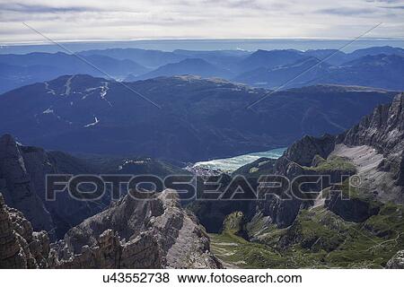 Stock Photo - Lake of Molveno, Brenta Dolomites, Italy. Fotosearch