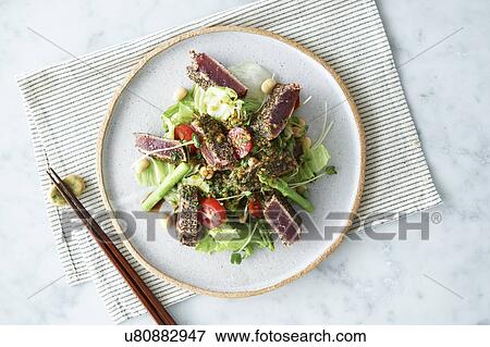 Stock Photo - Plate of Japanese food. Fotosearch