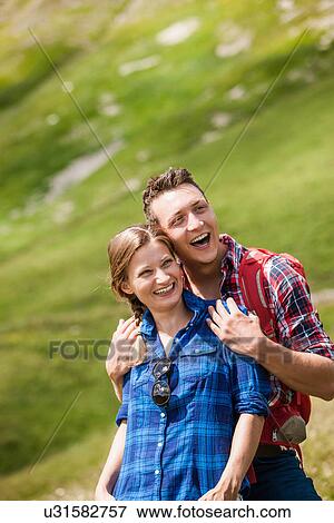 Portrait of couple smiling View Large Photo Image Stock Photo - Portrait of couple smiling. Fotosearch
