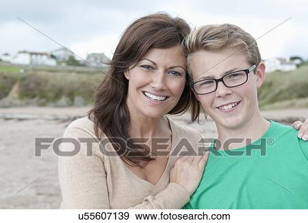 Portrait of mother and teenage son View Large Photo Image Stock Photo - Portrait of mother and teenage son. Fotosearch