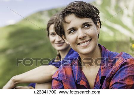 Portrait of two female friends View Large Photo Image Stock Image - Portrait of two female friends. Fotosearch