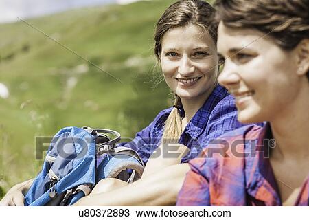 Portrait of two female friends View Large Photo Image Stock Image - Portrait of two female friends. Fotosearch