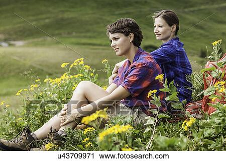 Portrait of two female friends, Tyrol, Austria View Large Photo Image Stock Image - Portrait of two female friends, Tyrol, Austria. Fotosearch