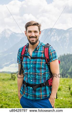 Stock Photo - Portrait of young man, Tyrol, Austria. Fotosearch