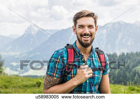 Portrait of young man, Tyrol, Austria View Large Photo Image Stock Photography - Portrait of young man, Tyrol, Austria. Fotosearch