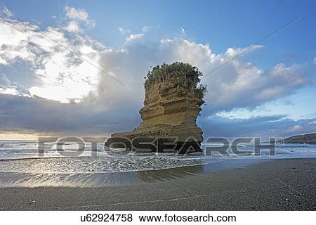 Rock formation Punakaiki, West Coast, South Island, New Zealand View Large Photo Image Stock Photo - Rock formation Punakaiki, West Coast, South Island, New Zealand. Fotosearch