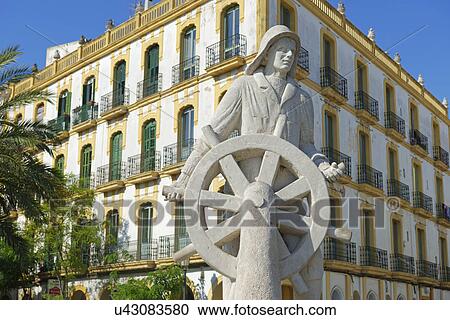 Stock Image - Seafarers monument, Ibiza town, Ibiza, Balearic Islands, Spain. Fotosearch
