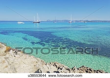 Picture - Ses Illetes beach, Formentera, Balearic Islands, Spain. Fotosearch