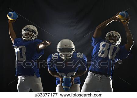 Studio composite shot of american footballer reaching for ball View Large Photo Image Stock Photo - Studio composite shot of american footballer reaching for ball. Fotosearch