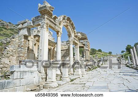 Stock Photograph - Temple of Hadrian, Ephesus, Turkey, Asia Minor, Asia. Fotosearch