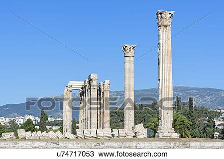 Stock Image - Temple of Olympian Zeus, Athens, Greece, Europe. Fotosearch