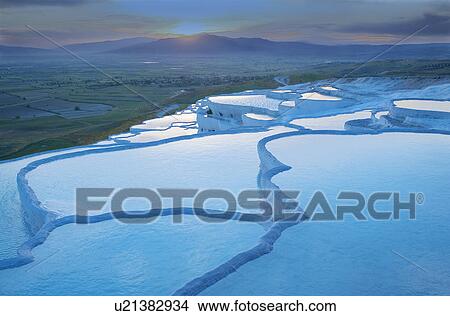 Travertine terrace pools, Pamukkale, Anatolia, Turkey, Asia View Large Photo Image Picture - Travertine terrace pools, Pamukkale, Anatolia, Turkey, Asia. Fotosearch