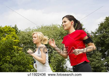 Women jogging through park View Large Photo Image Stock Photograph - Women jogging through park. Fotosearch