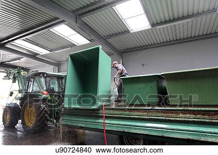 Worker cleaning containers in industrial wine cellar View Large Photo Image Stock Image - Worker cleaning containers in industrial wine cellar. Fotosearch
