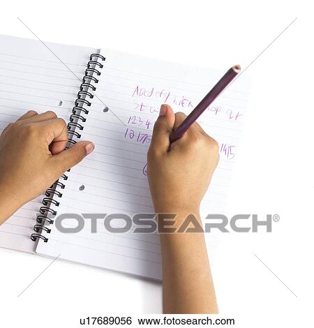 Stock Photograph - Child writing. Fotosearch