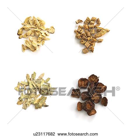 Stock Image - Chinese herbal medicines. Fotosearch