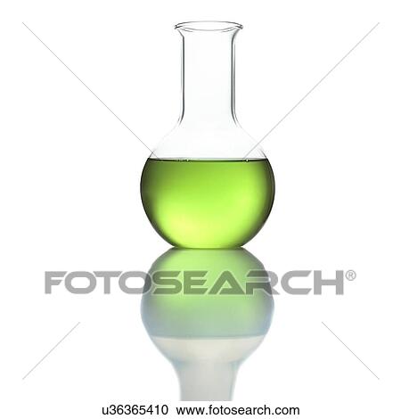 Stock Image - Flat bottom flask. Fotosearch