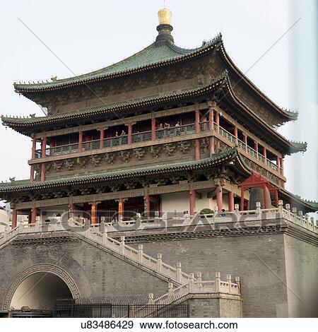Stock Photo - Bell Tower, Xi'an, Shaanxi, China.. Fotosearch
