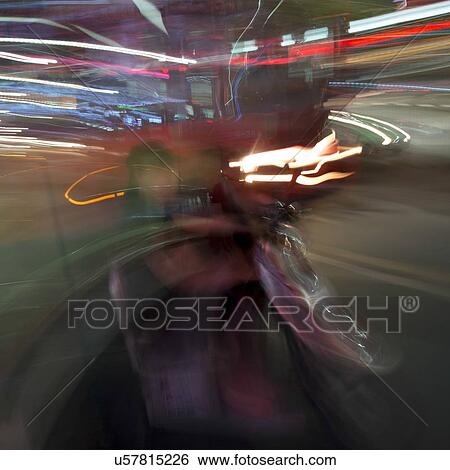 Blurred view of road traffic at night, Xian, China. View Large Photo Image Stock Photograph - Blurred view of road traffic at night, Xian, China.. Fotosearch