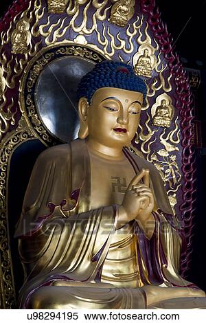 Buddha statue at Giant Wild Goose Pagoda, Xi'an, Shaanxi, China. View Large Photo Image Stock Photography - Buddha statue at Giant Wild Goose Pagoda, Xi'an, Shaanxi, China.. Fotosearch
