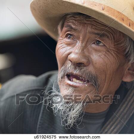 Close-up of an elderly Tibetan man, Lhasa, Tibet, China View Large Photo Image Stock Photography - Close-up of an elderly Tibetan man, Lhasa, Tibet, China. Fotosearch