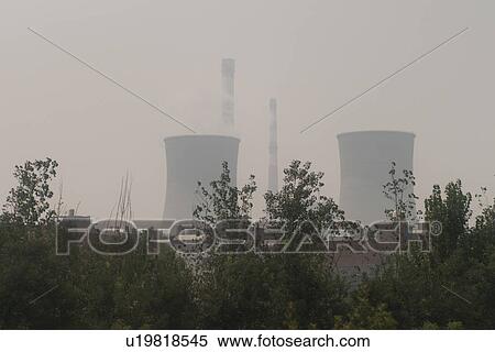 Coal burning smoke stacks at Xi'an, China. View Large Photo Image Stock Photography - Coal burning smoke stacks at Xi'an, China.. Fotosearch