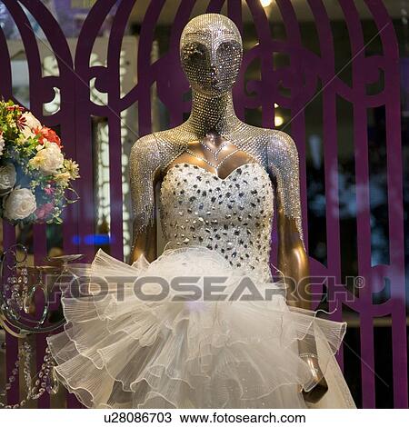Mannequin with a beautiful dress and jewelry, Xi'an, China. View Large Photo Image Stock Image - Mannequin with a beautiful dress and jewelry, Xi'an, China.. Fotosearch
