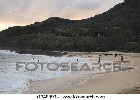 People enjoying the beach, Sandy Beach, Oahu, Hawaii, USA View Large Photo Image Stock Image - People enjoying the beach, Sandy Beach, Oahu, Hawaii, USA. Fotosearch