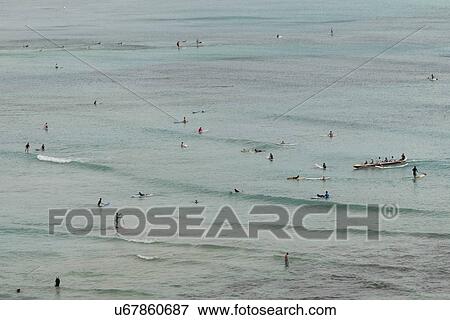 People enjoying the beach, Waikiki, Honolulu, Oahu, Hawaii, USA View Large Photo Image Stock Photo - People enjoying the beach, Waikiki, Honolulu, Oahu, Hawaii, USA. Fotosearch