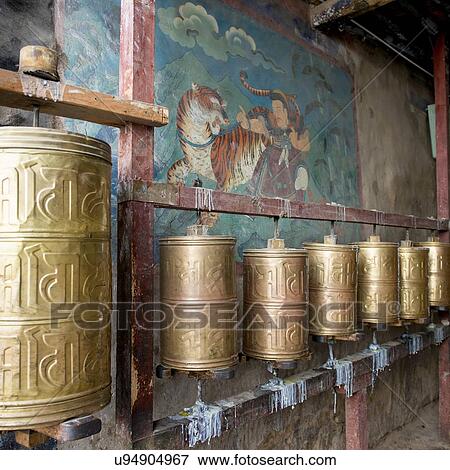 Prayer wheels in Sera Monastery, Lhasa, Tibet, China View Large Photo Image Stock Photo - Prayer wheels in Sera Monastery, Lhasa, Tibet, China. Fotosearch