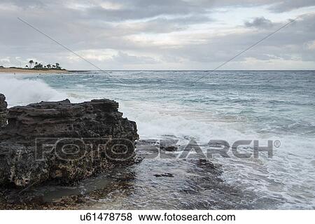Rock formations on the coast, Sandy Beach, Hawaii Kai, Honolulu, Oahu, Hawaii, USA View Large Photo Image Stock Photo - Rock formations on the coast, Sandy Beach, Hawaii Kai, Honolulu, Oahu, Hawaii, USA. Fotosearch