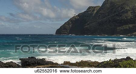 Rock formations on the coast, Waimanalo, Makapuu Point, Honolulu, Oahu, Hawaii, USA View Large Photo Image Stock Photograph - Rock formations on the coast, Waimanalo, Makapuu Point, Honolulu, Oahu, Hawaii, USA. Fotosearch