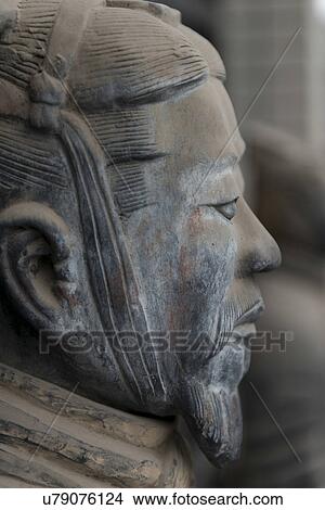 Picture - Terracotta warrior at Shaanxi History Museum, Xi'an, Shaanxi, China.. Fotosearch