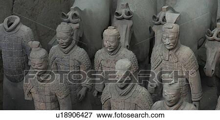Terracotta warriors and horse statue at the Terracotta Warriors Army Museum, Xi'an, China. View Large Photo Image Stock Photo - Terracotta warriors and horse statue at the Terracotta Warriors Army Museum, Xi'an, China.. Fotosearch
