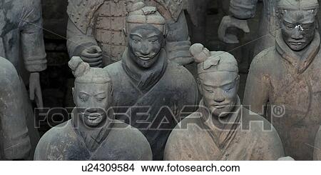 Picture - Terracotta warriors statue at the Terracotta Warriors Army Museum, Xi'an, China.. Fotosearch