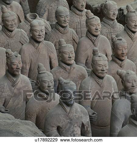 Stock Photo - Terracotta warriors statue at the Terracotta Warriors Army Museum, Xi'an, China.. Fotosearch