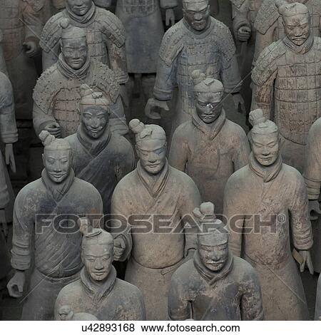 Stock Photo - Terracotta warriors statue at the Terracotta Warriors Army Museum, Xi'an, China.. Fotosearch