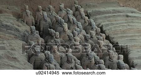 Stock Photography - Terracotta warriors statue at the Terracotta Warriors Army Museum, Xi'an, China.. Fotosearch