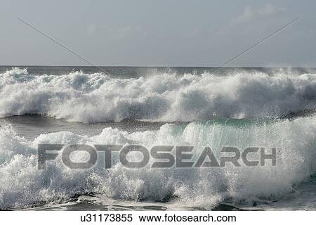 Waves on the beach, Haleiwa, North Shore, Oahu, Hawaii, USA View Large Photo Image Stock Photography - Waves on the beach, Haleiwa, North Shore, Oahu, Hawaii, USA. Fotosearch