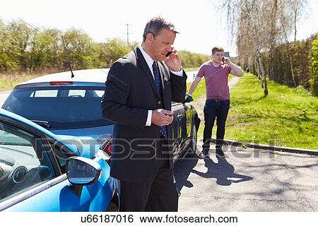 Businessman Making Phone Call After Traffic Accident View Large Photo Image Stock Photograph - Businessman Making Phone Call After Traffic Accident. Fotosearch