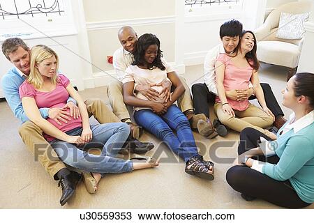 Couples Attending Ante Natal Class Together View Large Photo Image Stock Image - Couples Attending Ante Natal Class Together. Fotosearch