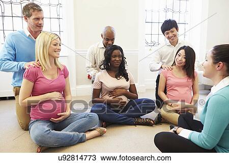 Couples Attending Ante Natal Class Together View Large Photo Image Stock Image - Couples Attending Ante Natal Class Together. Fotosearch